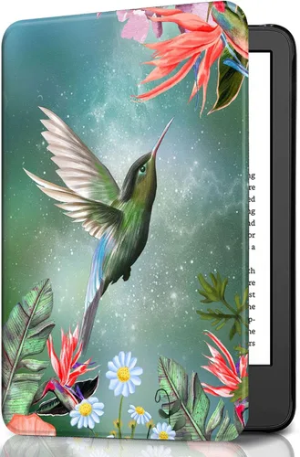 Vista 69 de Funda para Kindle básico de 6 pulgadas (11.ª generación), múltiples ángulos, piel sintética, delgada, con función de encendido y apagado automático
