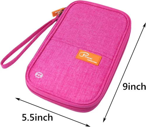 Vista 54 de VanFn Cartera RFID para pasaporte de viaje, soporte para pasaporte familiar, organizador de documentos de viaje serie P.Travel (nailon, gris)