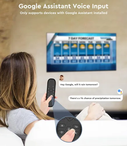 Vista 3 de Air Mouse - con voz, giroscopio de 6 ejes, Bluetooth, aprendizaje por infrarrojos, control remoto USB Air Mouse, mini teclado inalámbrico