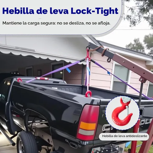 Vista 6 de Eslinga de elevación de poliéster de grado industrial de 5 pies (1.5m), capacidad de 8,800 libras (4 toneladas), 4 patas, relación de seguridad 6:1