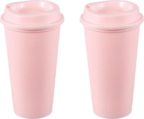 Vista 32 de uxcell 2 tazas reutilizables para café, 16 onzas, café de viaje, color azul Azul claro