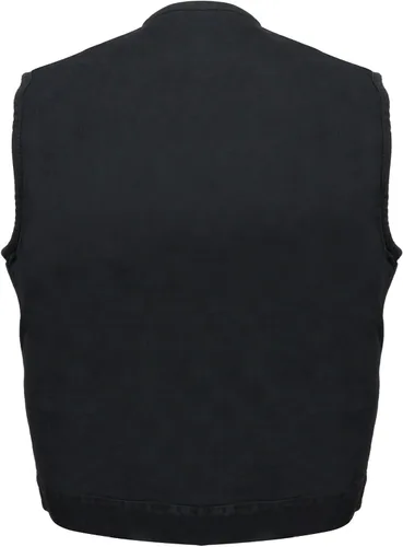 Vista 3 de Chaleco de mezclilla para hombre, color negro, con bolsillo para pistola con 1 bolsillo para pistola (talla M), Negro -, Mediana
