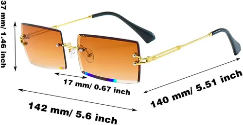 Vista 2 de Rcanedny 4 pares de gafas de sol rectángulo sin montura moda transparente gafas sin marco