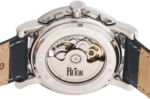 Vista 4 de Reign REIRN3702 Reign Starvos Reloj Automático Correa PlataN, marino, Moderno
