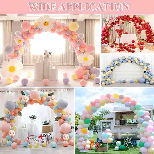 Vista 7 de Kit de arco de globos con bomba de globos, 9 pies de alto y 10 pies de ancho ajustable para arco de globos, marco de arco de globos con base