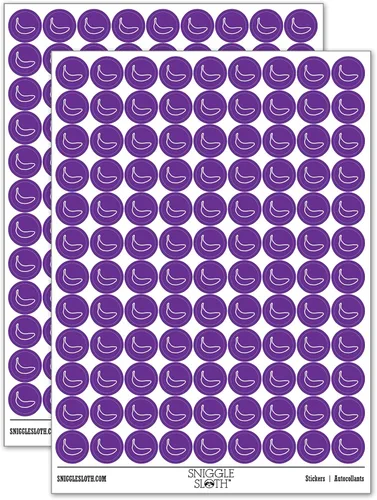 Vista 4 de Banana Fruit Outline 200+ pegatinas redondas - Acabado brillante - Tamaño de 0.50" - Negro