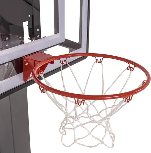 Vista 23 de Aro de baloncesto juvenil Silverback Junior de 33" con tecnología de montaje Lock 'n Rock. Se monta en postes redondos y verticales, color negro