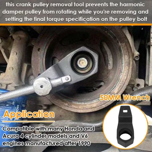 Vista 6 de Yoursme 0.748 in Armónico Equilibrador Socket 3,034.646 & 1.969 in Cigüeñal Polea Soporte de llave para motores Honda y Acura