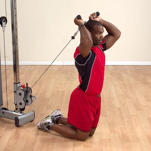 Vista 2 de Body-Solid Tools MB507RG Pro-Grip - Accesorio de barra en V equilibrado para máquinas de cable, entrenamiento de bíceps y tríceps