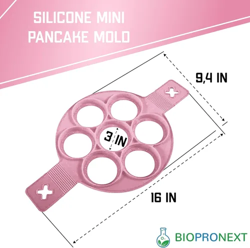 Vista 2 de Molde de silicona antiadherente para panqueques – Molde para panqueques de 7 círculos – Molde de silicona para panqueques – Anillos de silicona