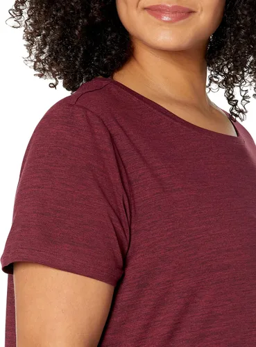 Vista 92 de Amazon Essentials Camiseta de manga corta con cuello redondo para mujer, de secado rápido, para entrenamiento, gimnasio, paquete múltiple