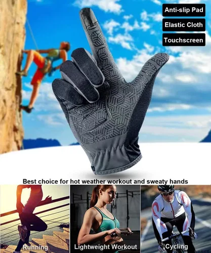 Vista 6 de SUJAYU Guantes de senderismo y ciclismo de dedo completo, guantes finos para hombres y mujeres, protección UV, ideales para bicicletas de adultos