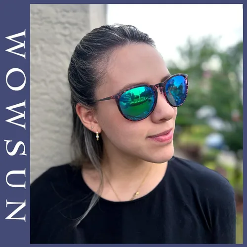 Vista 2 de WOWSUN Lentes de sol retro para mujer, lentes clásicos redondos de moda 2024