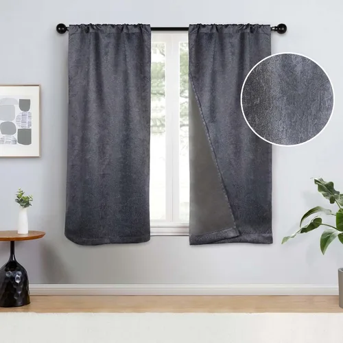 Vista 21 de BLUENILEMILLS Paneles de cortinas opacas para oscurecer la habitación con bolsillo para barra, cortinas perfectas para ventanas de cocina, Beige