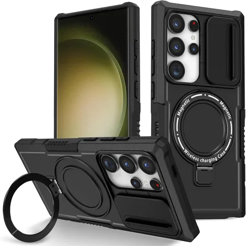 Vista 95 de Funda magnética para Samsung Galaxy Note 20 Ultra, soporte para teléfono, funda protectora mate a prueba de golpes, funda protectora para teléfono