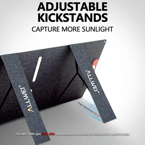 Vista 7 de ALLWEI Panel solar portátil de 200 W para generador solar de estación de energía de 1200 W 2400 W, salidas 3 en 1, cargador solar de 18 V