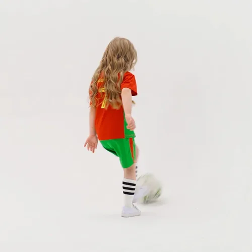 Vista 5 de Camisetas de fútbol para niños y niñas, trajes de camiseta de entrenamiento de fútbol para niños y niñas, uniformes