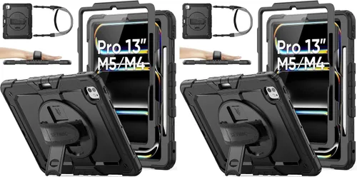 Vista 30 de SEYMAC stock Funda protectora para iPad Air de 11 pulgadas M3 2025/M2 2024 (Air 7ª/6ª generación), funda resistente con protector de pantalla