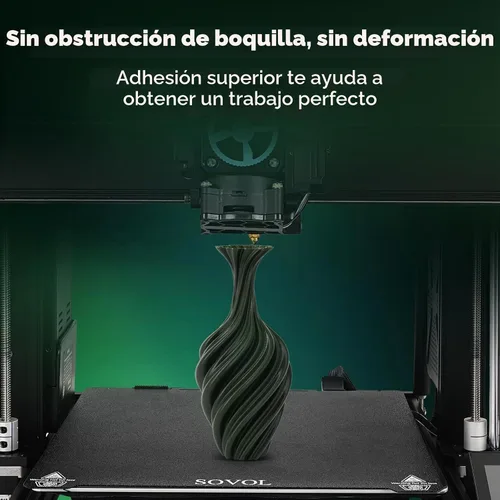 Vista 4 de Sovol Materiales de impresión 3D del filamento 5.74 ft m 2.2 lbs de PETG de Alta precisión, fuerte dureza, tensión de cableado, precisión Verde
