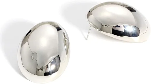 Vista 6 de KELMALL Aretes de aro gruesos de oro para mujer, aros abiertos gruesos de gran tamaño, ligeros, poste de plata de ley 925