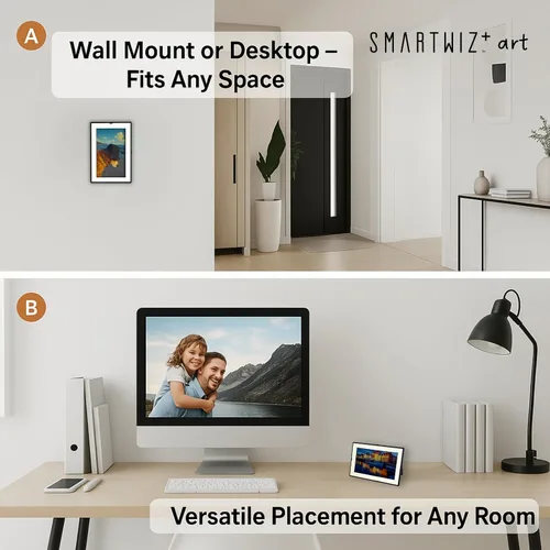 Vista 8 de SMARTWIZ+ art - Marco artístico de tinta electrónica diseñado en Japón, pantalla Spectra6 a todo color de 7.3 pulgadas, Wi-Fi, controlado por