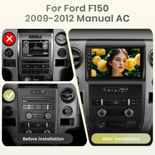 Vista 2 de Radio Android para Ford F150 2009-2012 (0nly para CA manual), con pantalla táctil de 9 pulgadas, CPU de 8 núcleos 4GB+64GB, soporte Carplay, Android