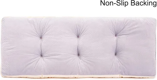 Vista 4 de Cojín de Banco, Cojines de Banco Acolchados Antideslizantes para Columpio, Almacenamiento de Zapatos, Asiento de Ventana (36x14 pulgadas, Beige) 1