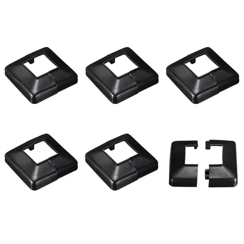Vista 9 de uxcell Falda para poste, 4 piezas de 1.614 x 1.614 in/1.61 x 1.61 pulgadas, estilo dividido, cubierta de base de poste para valla, escalera