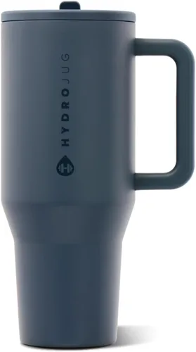 Vista 34 de HydroJug Traveler - Botella de agua de 40 onzas con asa y pajita abatible - Cabe en portavasos, vaso resistente a fugas - Reutilizable, aislado