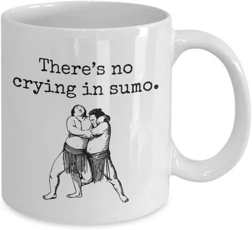 Vista 2 de realpeoplegoods Sumo Gift Sumo Wrestling Mug Sumo Wrestler Gift Funny Sumo Present There's No Crying In Sumo