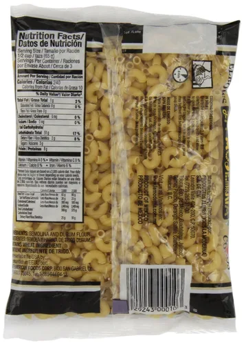 Vista 2 de LA MODERNA, Elbow Codos Pasta, 7 onzas Sémola de trigo duro enriquecida Kosher, sin OMG, hierro y fortificada con vitaminas Perfecto
