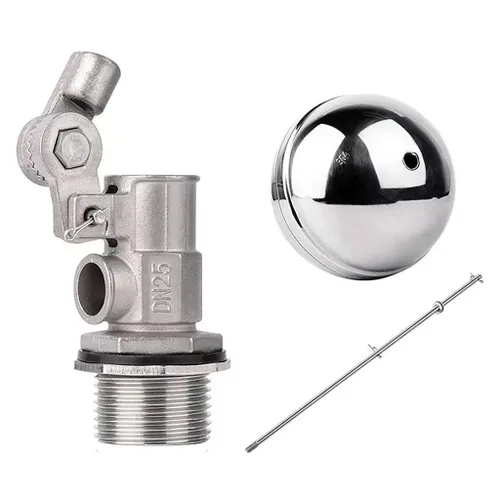 Vista 3 de 1pcs Stainless Steel 304 Adjustable Float Valve，DN15-DN25 Water Level Control Floating Ball Valve Flow Cistern/Expansion(1inch)