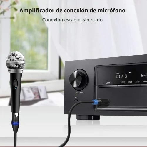 Vista 7 de Cable de micrófono XLR hembra a TS mono de 1/4 pulgadas (6.35mm), desequilibrado de 3 pines XLR hembra a conector de micrófono TS de cuarto