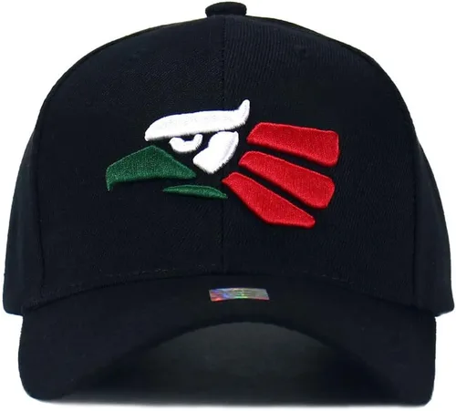 Vista 2 de Sombrero mexicano hecho en México, águila Aguila, correa ajustable, espalda curvada, gorra de béisbol