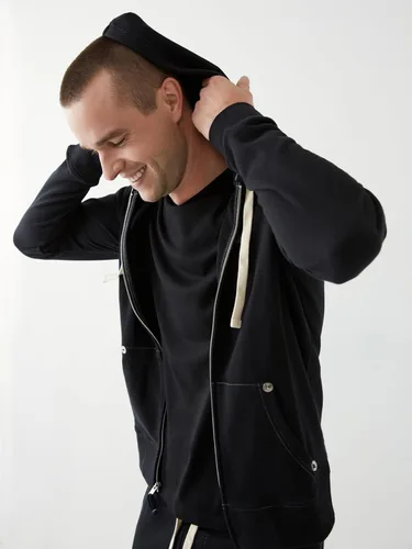 Vista 6 de True Religion - Sudadera con capucha y cremallera con logotipo de Buda para hombre
