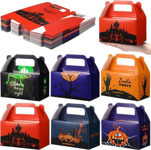 Vista 9 de Zhanmai Paquete de 36 Cajas de Golosinas para Fiesta de Cumpleaños de 6 Pulgadas, Cajas Gable de Favores de Fiesta Goodie Treats, Contenedor