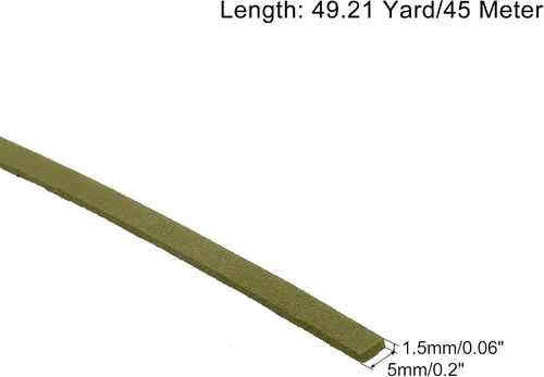 Vista 2 de uxcell Cordón de gamuza, 49.21 yardas, 0.197 in, cuerda plana de hilo de cuero para bolso, bolso, cordones de zapatos, manualidades, fabricación