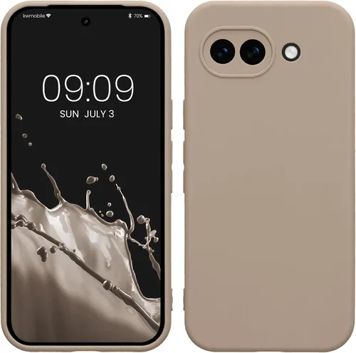 Vista 107 de kwmobile Funda compatible con Google Pixel 9 - Funda protectora delgada de TPU para teléfono - Acabado mate suave - Piedra antigua