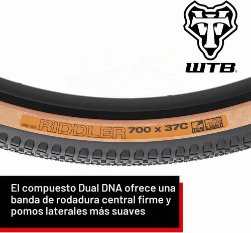 Vista 4 de WTB Riddler 700 x 37c TCS Light Fast Roll (pared lateral bronceada), TanWall