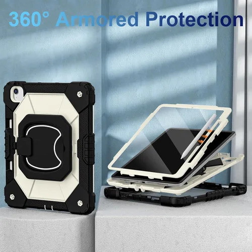 Vista 2 de WESOROL Funda para iPad Air de 13 pulgadas M4/M3/M2 2026/2025/2024 con soporte para lápiz, protector de pantalla, soporte giratorio de 360°, funda