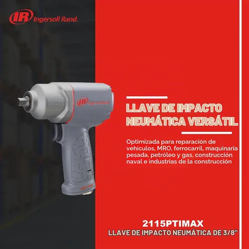 Vista 2 de Ingersoll Rand 2115PTiMAX 3/8" Tipo de Pin, Llave de Impacto de Grado Industrial