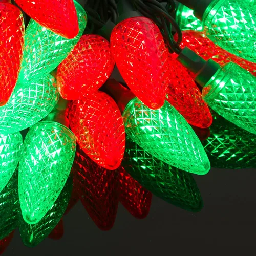 Vista 8 de DEWENWILS Luces de Navidad C9 para exteriores, 33.3 pies, 50 luces LED para árbol de Navidad, impermeables, grandes luces de Navidad, extensibles