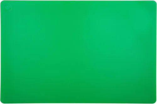 Vista 3 de Tabla de cortar de plástico verde grueso para restaurante de 18 x 12 pulgadas, 1 pulgada de grosor y pesada forro polar verde con licencia