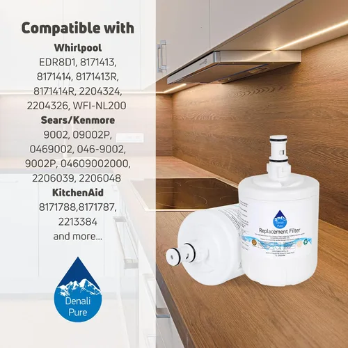 Vista 9 de Filtro de agua de repuesto para refrigerador Whirlpool ED22PEXHW02 - Compatible con cartucho de filtro de agua para refrigerador Whirlpool 8171413