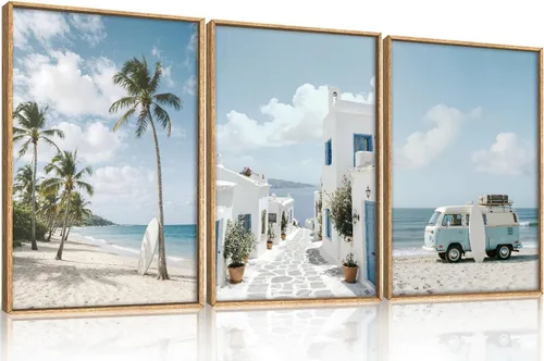 Vista 32 de Arte de Pared de Lienzo Enmarcado con Grandes Pinceladas Abstractas, Decoración de Pared Azul Marino Neutro, Pintura de Pared Moderna en Tonos