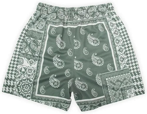 Vista 2 de DIOTSR Pantalones cortos de malla de cachemira para hombre, pantalones cortos casuales con gráficos retro, pantalones cortos atléticos para correr