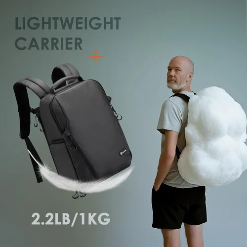 Vista 5 de TARION Mochila para cámara Slim Photography - Bolsa compacta para cámara réflex digital de 12.5 L con acceso lateral compartimento para laptop de 14