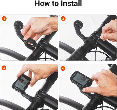 Vista 3 de CooSpo Soporte frontal MT5 para computadora de bicicleta, compatible con Garmin, adaptador de montaje para computadora de bicicleta para manillar