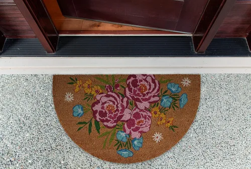 Vista 2 de DII Floral Design Collection - Felpudo de fibra de coco natural, 17 x 29 pulgadas, ramo Bouquet