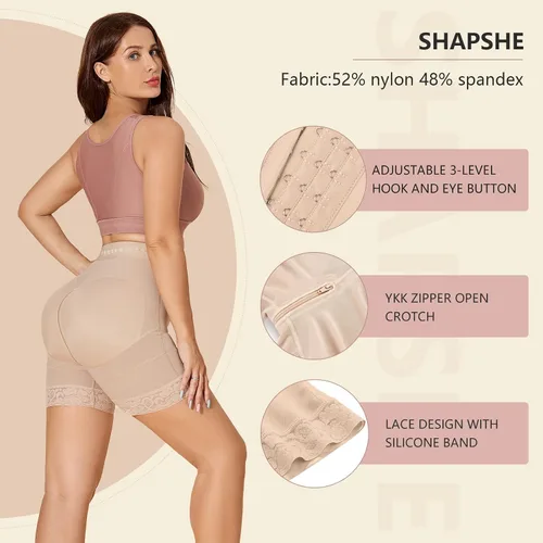 Vista 3 de SHAPSHE Fajas moldeadoras para mujer con control de abdomen pantalones cortos para levantar glúteos ropa interior de compresión